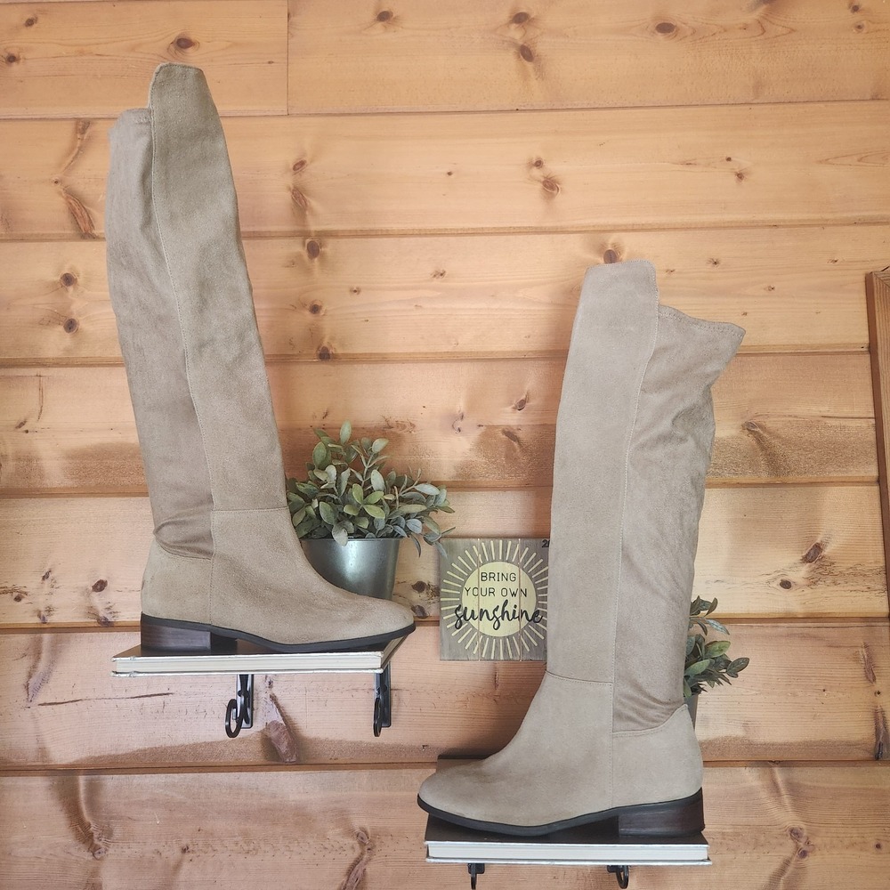 Lucky Brand Calypso Riding Boots Suede Leather Over the Knee Tall Sz 9.5 M